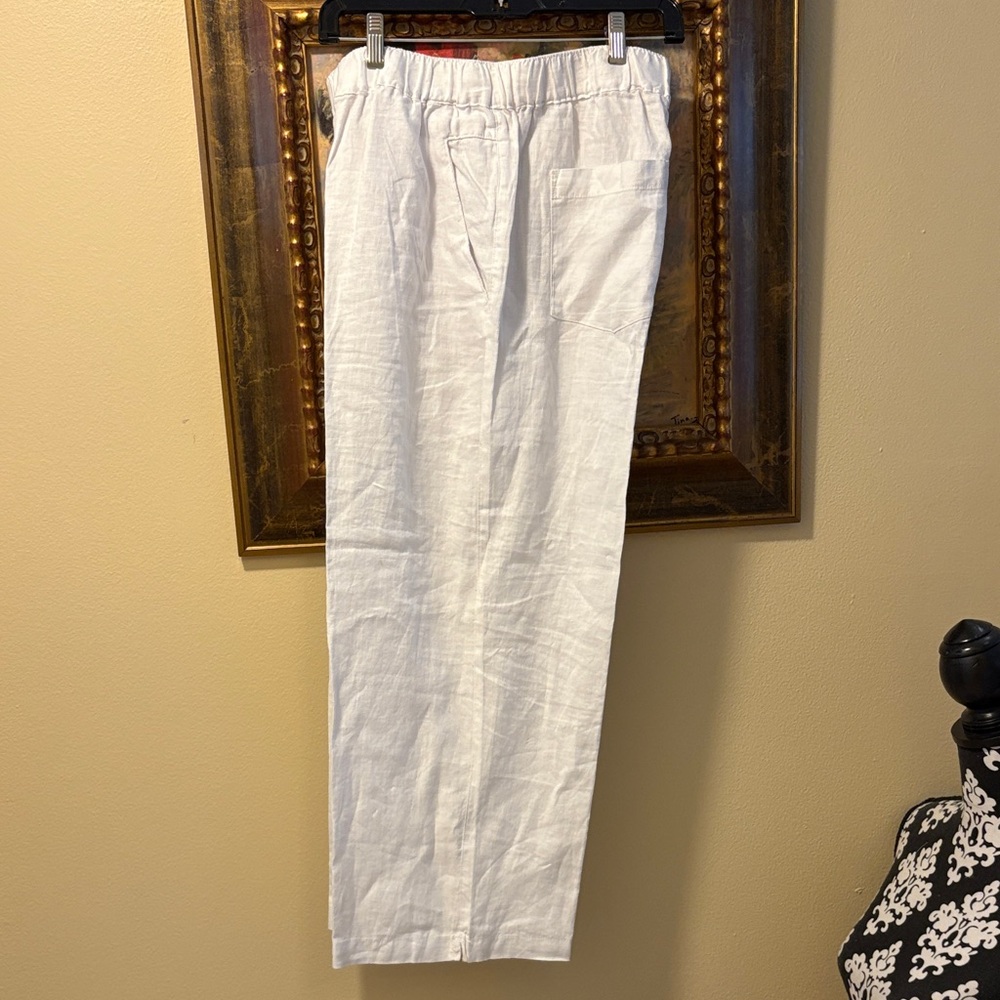 Cynthia Rowley Linen Wide Leg High Waist, Pockets Pants